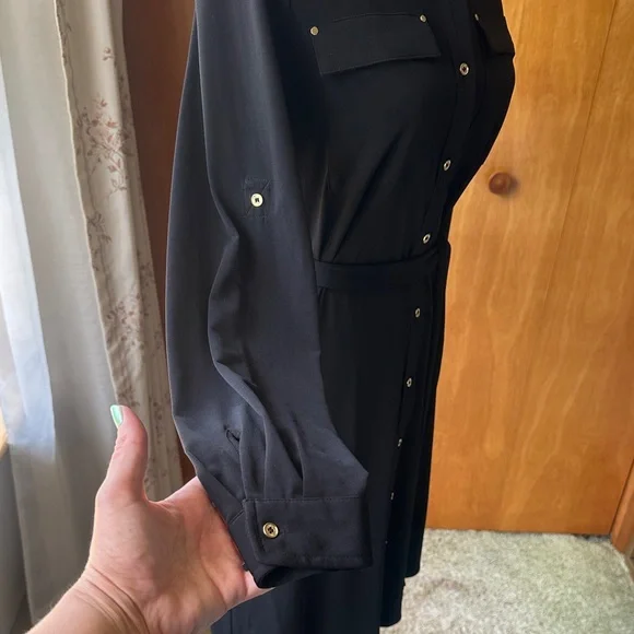 Calvin Klein: Black Button-Up Dress (EUC) - Picture 6 of 15